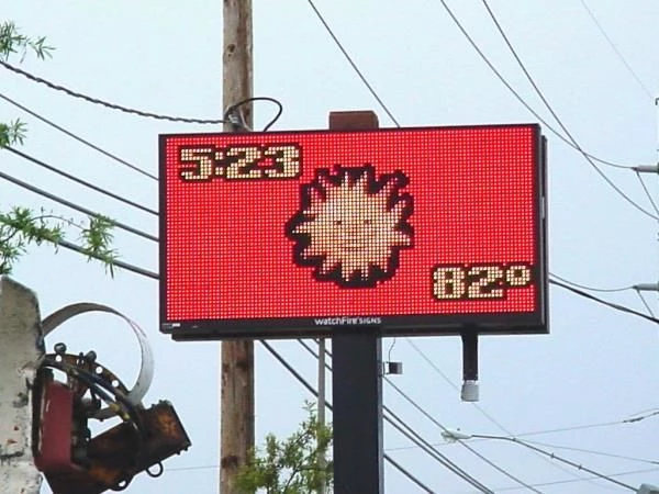 Custom Outdoor Led Time and Temperature Display